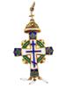 RUSSIAN 88 GILT SILVER ENAMEL GEMSTONE CROSS PENDANT PIC-0