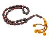 1930S CHERRY AMBER STONE BEADED ROSARY PIC-0