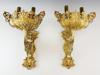 LARGE 19C ANTIQUE FRENCH GILT BRONZE WALL SCONCES PIC-1