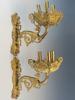 LARGE 19C ANTIQUE FRENCH GILT BRONZE WALL SCONCES PIC-0