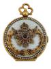 RUSSIAN 88 GILT SILVER ENAMEL GEMSTONE DIAMOND COMPACT PIC-1