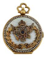 RUSSIAN 88 GILT SILVER ENAMEL GEMSTONE DIAMOND COMPACT