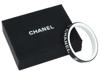 CHANEL BLACK AND WHITE LOGO BANGLE BRACELET IOB PIC-2