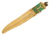 RUSSIAN 84 GILT SILVER ENAMEL GEMSTONE LETTER OPENER PIC-1