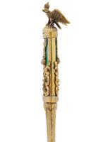 RUSSIAN 84 GILT SILVER ENAMEL GEMSTONE LETTER OPENER