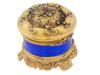 RUSSIAN 88 GILT SILVER ENAMEL RUBY GEMSTONE ROUND BOX PIC-1