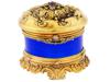 RUSSIAN 88 GILT SILVER ENAMEL RUBY GEMSTONE ROUND BOX PIC-2