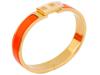 HERMES LOCKY ME HINGED BANGLE BRACELET IN ORANGE IOB PIC-4