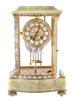 ANTIQUE 19TH C FRENCH ONYX CHAMPLEVE ENAMEL CLOCK PIC-0