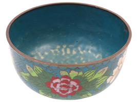 ANTIQUE CHINESE QING DYNASTY CLOISONNE BOWL