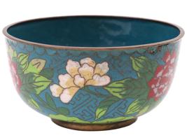 ANTIQUE CHINESE QING DYNASTY CLOISONNE BOWL