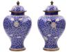 CHINESE BLUE AND WHITE CLOISONNE ENAMEL TEA JAR PIC-0