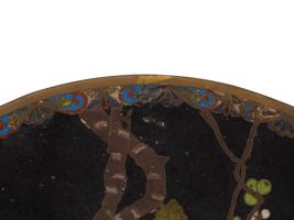 JAPANESE CLOISONNE ENAMEL OVER COPPER PLATE CHARGER