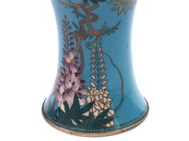 RARE JAPANESE MEIJI WISTERIA CLOISONNE ENAMEL VASE