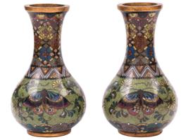 ATTR TO NAMIKAWA RARE JAPANESE CLOISONNE ENAMEL VASES