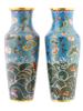 ANTIQUE 19TH C CHINESE DE CHENG CLOISONNE VASES PIC-3