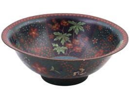 ANTIQUE JAPANESE MEIJI ERA CLOISONNE ENAMEL BOWL