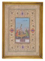 ANTIQUE INDIAN MUGHAL EMPIRE MINIATURE PAINTING