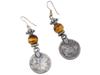 VINTAGE SILVER TIGERS EYE NECKLACE AND EARRINGS PIC-2