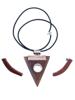 ETHNIC STERLING SILVER WOOD NECKLACE EARRINGS SET PIC-0