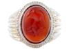 ANTIQUE VICTORIAN SILVER CARNELIAN INTAGLIO RING PIC-2