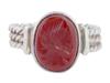 VINTAGE MEXICAN STERLING SILVER CARNELIAN INTAGLIO RING PIC-0