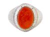 ANTIQUE VICTORIAN SILVER CARNELIAN INTAGLIO RING PIC-1