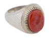 ANTIQUE VICTORIAN SILVER CARNELIAN INTAGLIO RING PIC-0