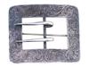 ANTIQUE VICTORIAN CHASED STERLING SILVER BELT BUCKLE PIC-0