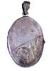 ANTIQUE VICTORIAN SILVER LOCKET W TWO PHOTOGRAPHS PIC-1