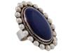 VINTAGE MEXICAN STERLING SILVER LAPIS LAZULI RING PIC-0