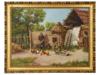 HUNGARIAN RURAL SCENE FARM PAINTING BY ELEMER KOVACS PIC-0