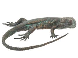 LINDA HORN MODERN BRONZE SCULPTURE OF A LIZARD