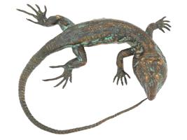 LINDA HORN MODERN BRONZE SCULPTURE OF A LIZARD