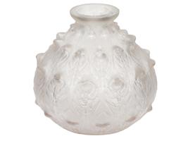 FOUGERES FROSTED GLASS VASE BY RENE LALIQUE FRANCE