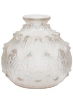 FOUGERES FROSTED GLASS VASE BY RENE LALIQUE FRANCE