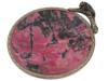 RUSSIAN SILVER AND RHODONITE BOWL W BEAR HANDLE PIC-0