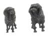 PAIR OF VINTAGE BRONZE POODLE DOG SCULPTURES PIC-3