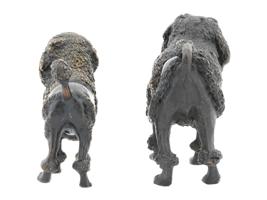 PAIR OF VINTAGE BRONZE POODLE DOG SCULPTURES