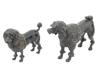 PAIR OF VINTAGE BRONZE POODLE DOG SCULPTURES PIC-0