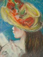 OIL PASTEL PAINTING AFTER RENOIR SIGNED BY ARTIST