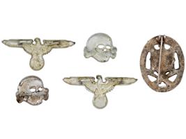 FIVE WWII NAZI GERMAN MILITARY BADGES AND AWARDS