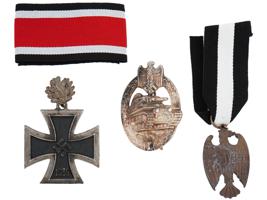 WWII GERMAN MILITARY MEDALS IRON CROSS AND MORE