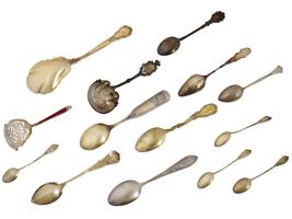 ANTIQUE AND VINTAGE SILVER ENAMEL SOUVENIR SPOONS