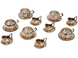 AUSTRIAN AND GERMAN STERLING SILVER TABLEWARE SET