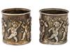 PAIR OF RUSSIAN GILT SILVER SHOT CUPS WITH CUPIDS PIC-0