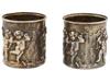 PAIR OF RUSSIAN GILT SILVER SHOT CUPS WITH CUPIDS PIC-2