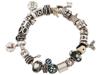 PANDORA BRACELET W SILVER AND GOLD BRAND CHARMS PIC-1