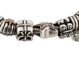 PANDORA BRACELET W SILVER AND GOLD BRAND CHARMS