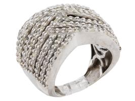 VINTAGE 925 STERLING SILVER DIAMOND RING